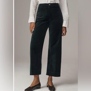 Anthropologie Green Velvet Colette pants